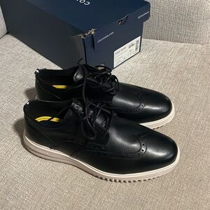 Men’s Cole Haan grand wingtip Oxford black leather size 10 wide